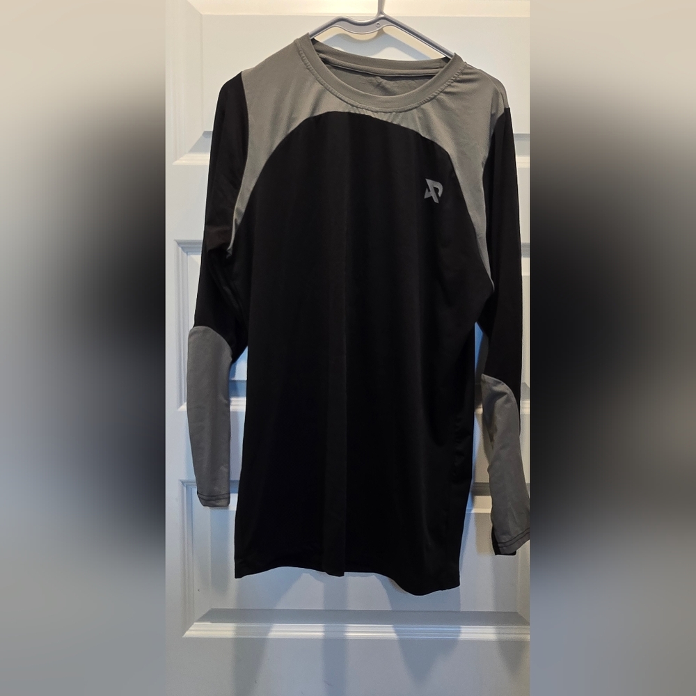 Black and Gray Long Sleeve Men's Shirt